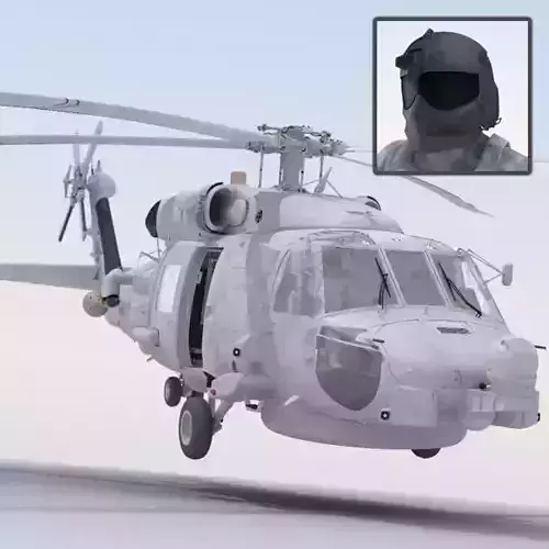 SH60 Seahawk Military Helicopter 3D model
