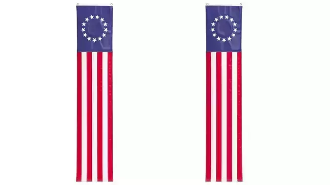 United States Flag Pulldown 3D model