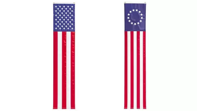 American Flag Pulldown Set 3D model