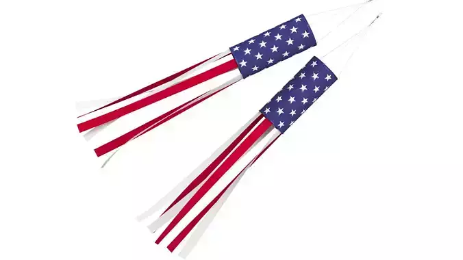 American Flag Windsock 3D model