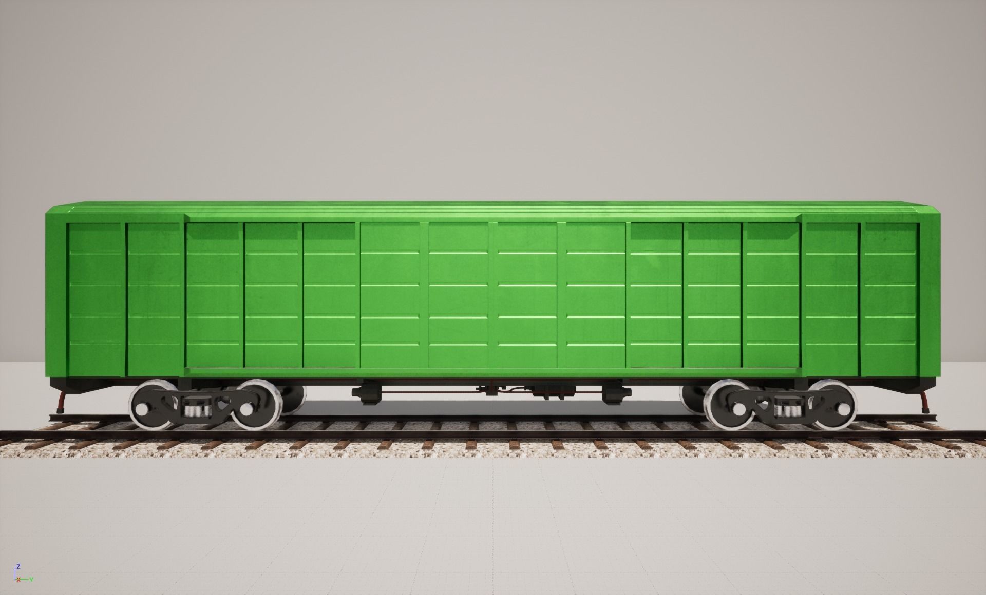 Animated game-ready BoxcarV0 Low-poly 3D model_4