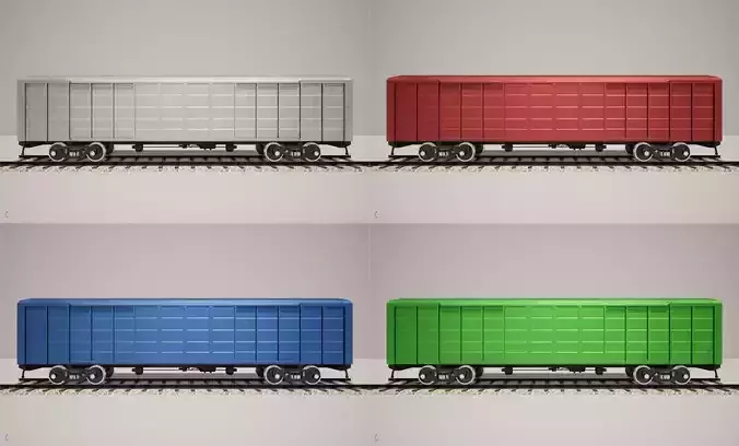 Animated game-ready BoxcarV0 Low-poly 3D model