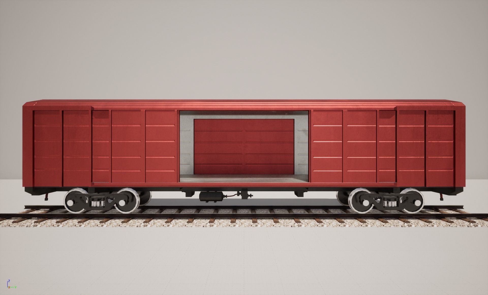 Animated game-ready BoxcarV0 Low-poly 3D model_6