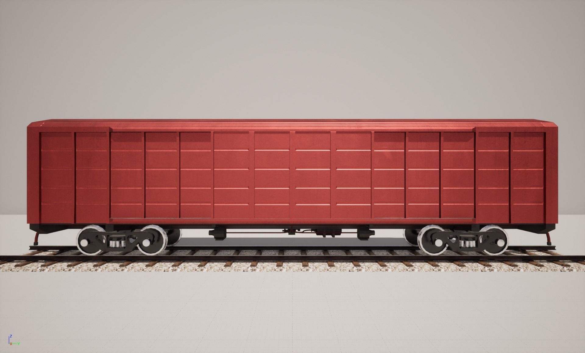 Animated game-ready BoxcarV0 Low-poly 3D model_5
