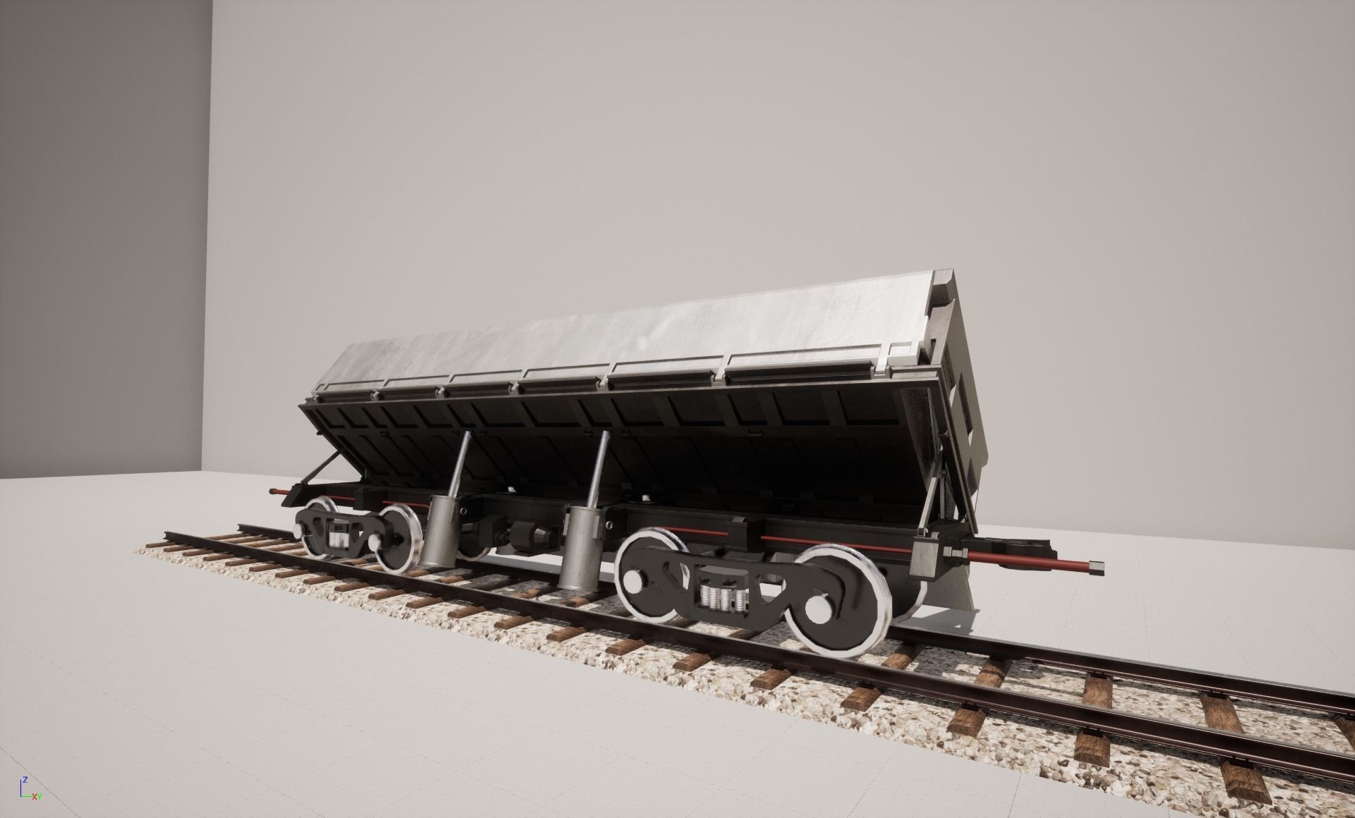 Animated game-ready Dumpcar Low-poly 3D model_9