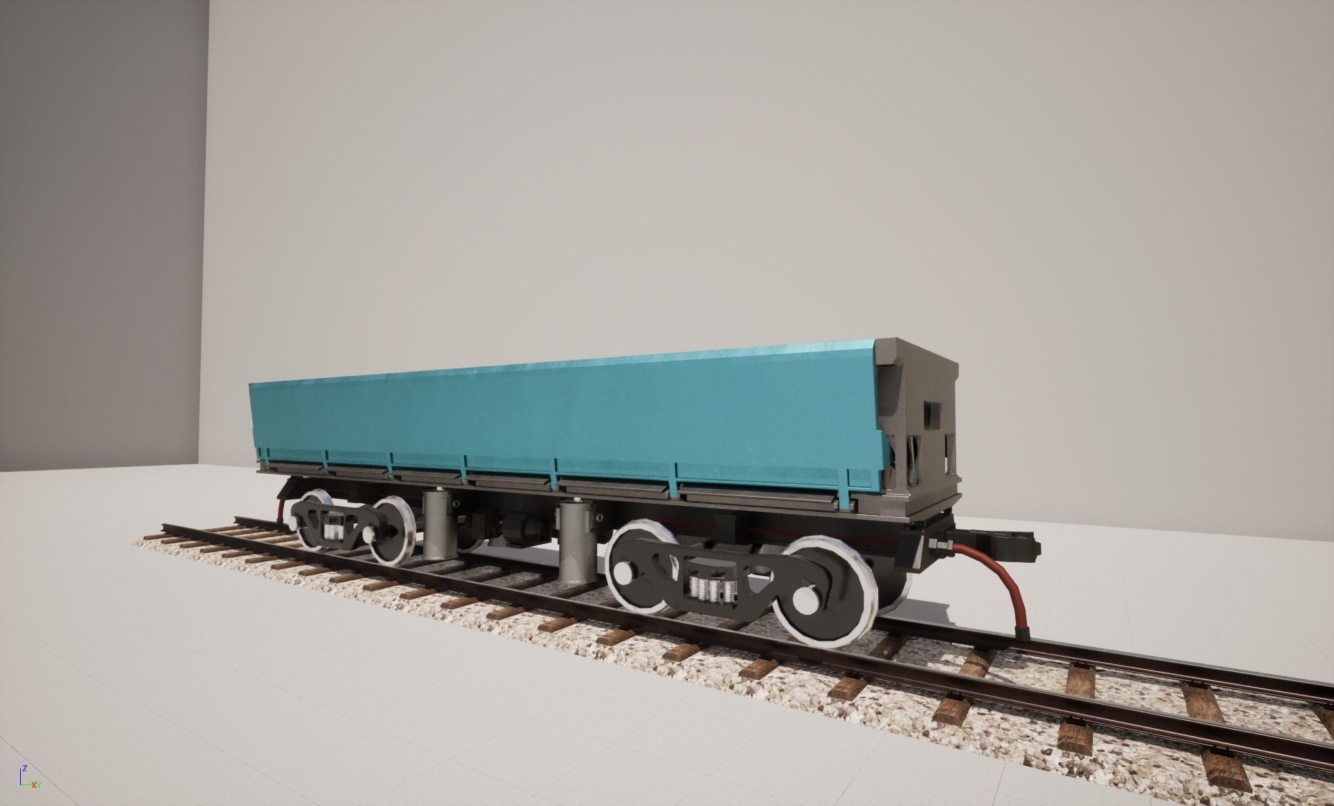 Animated game-ready Dumpcar Low-poly 3D model_7