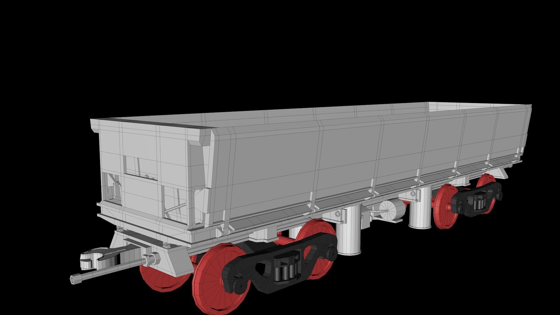 Animated game-ready Dumpcar Low-poly 3D model_4