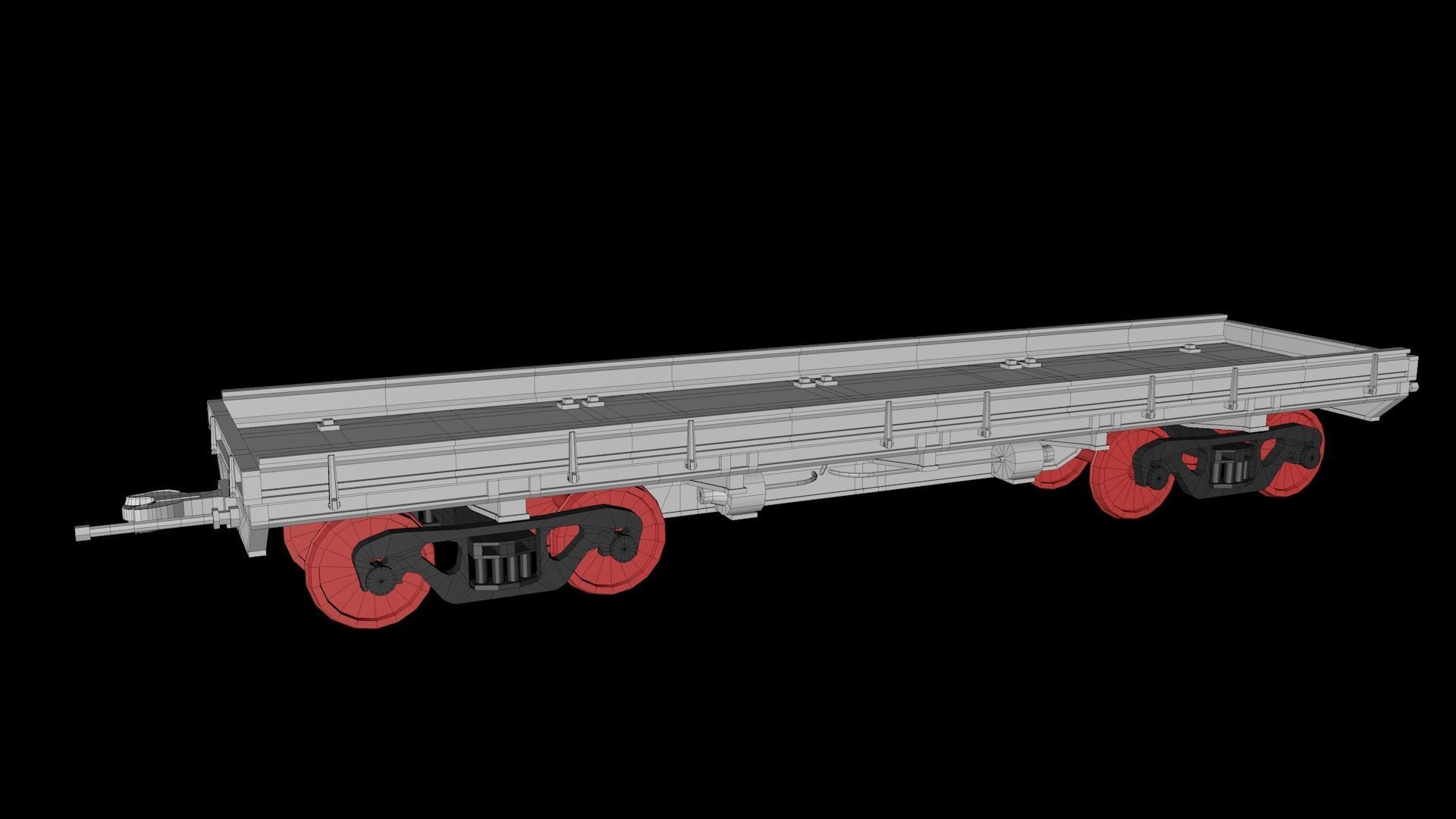 Animated game-ready Flatcar Low-poly 3D model_8