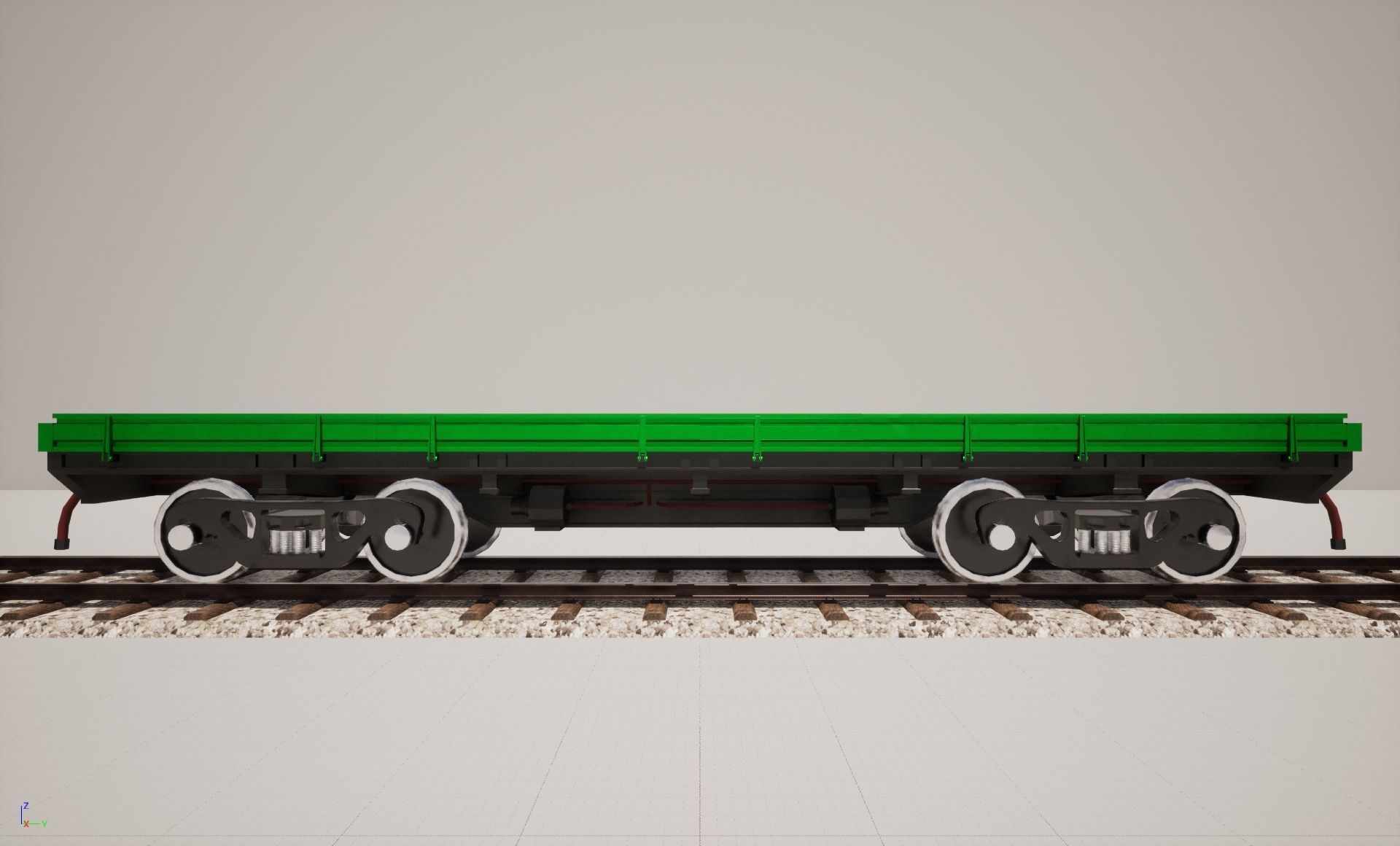 Animated game-ready Flatcar Low-poly 3D model_4