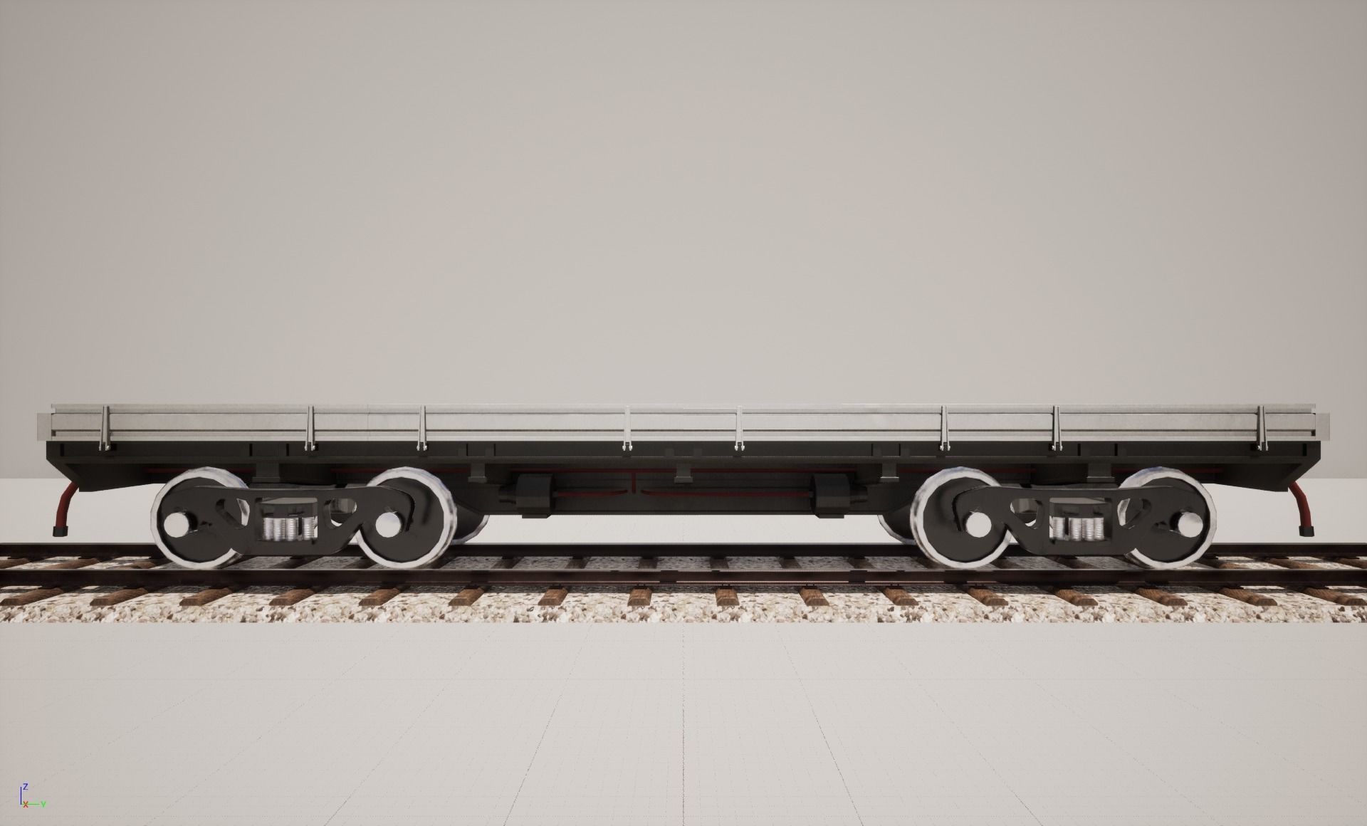 Animated game-ready Flatcar Low-poly 3D model_2