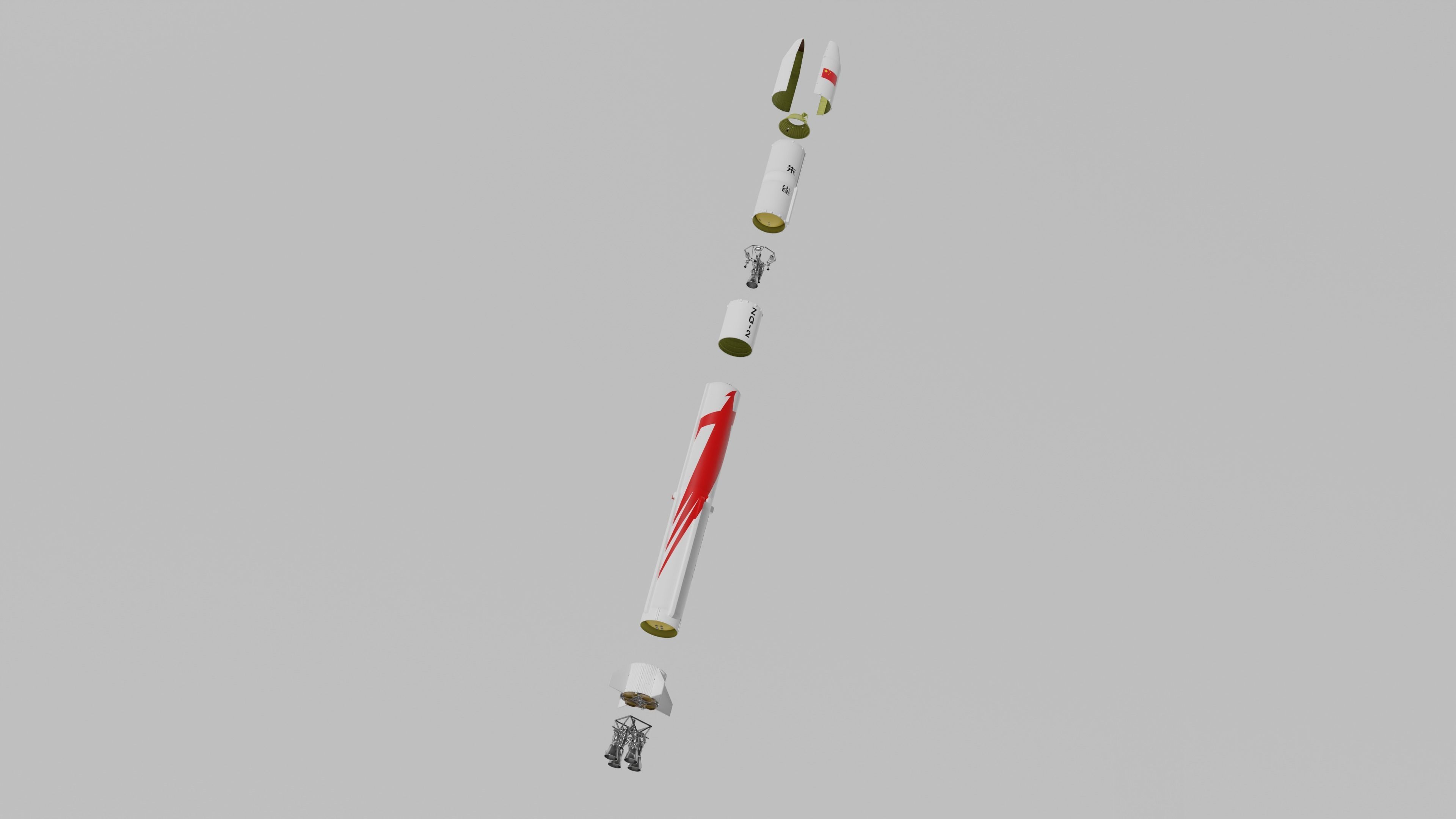 Zhuque-2 Launch Vehicle Blender-FBX 3D model_5