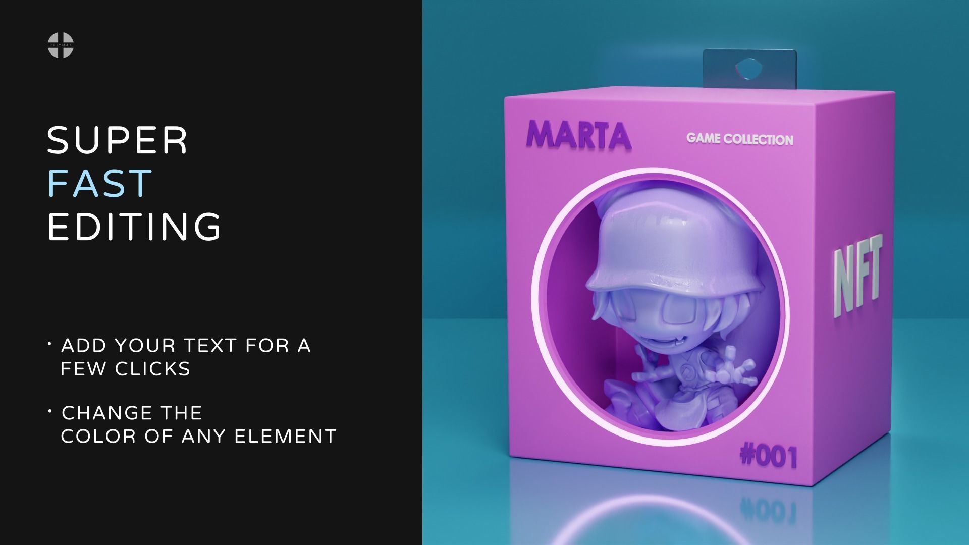 Blue Game box Blender template Cycles render 3D model_2