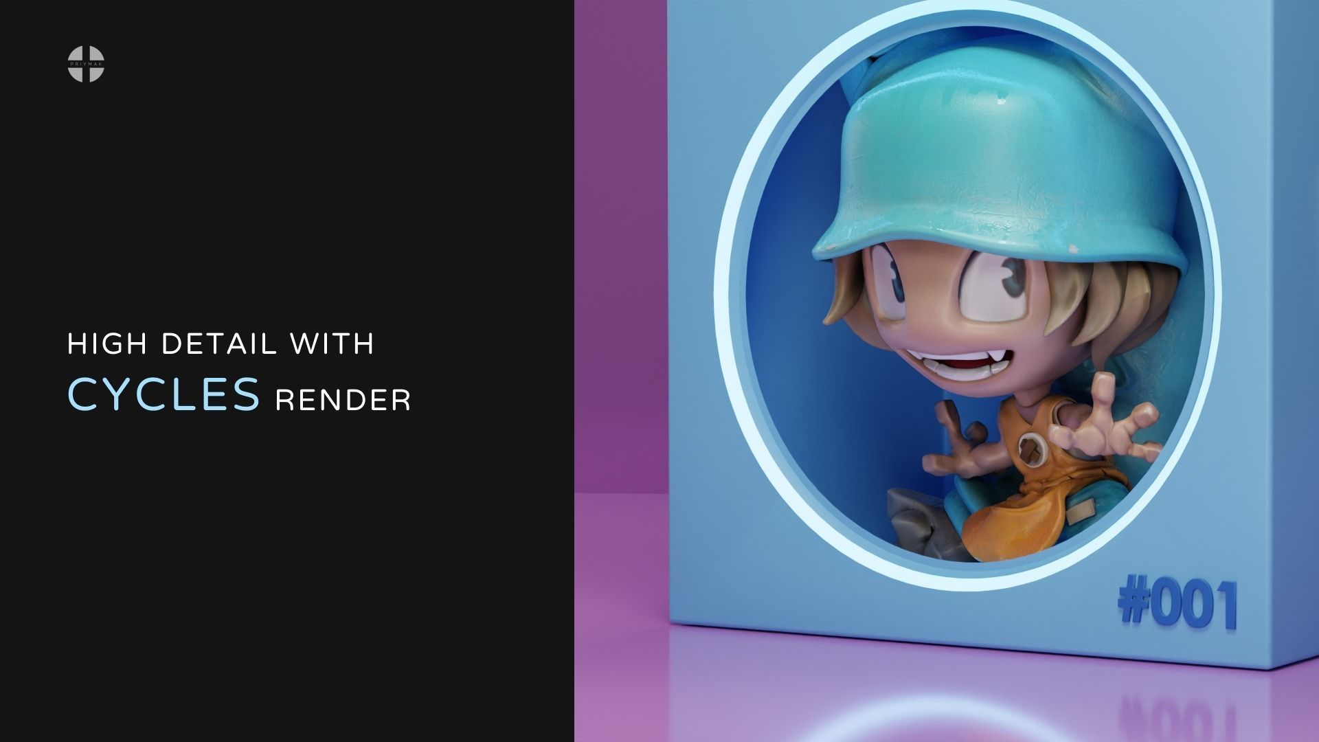 Blue Game box Blender template Cycles render 3D model_4