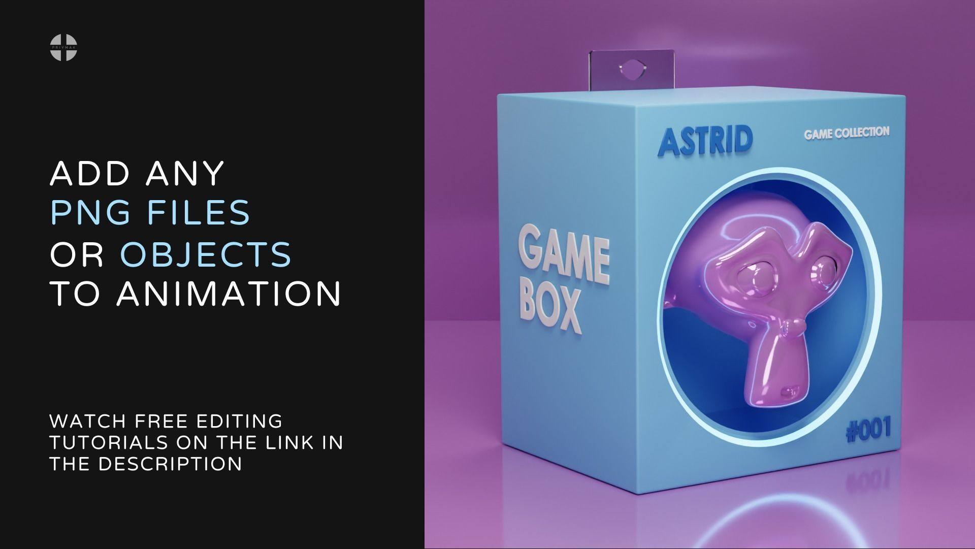 Blue Game box Blender template Cycles render 3D model_3