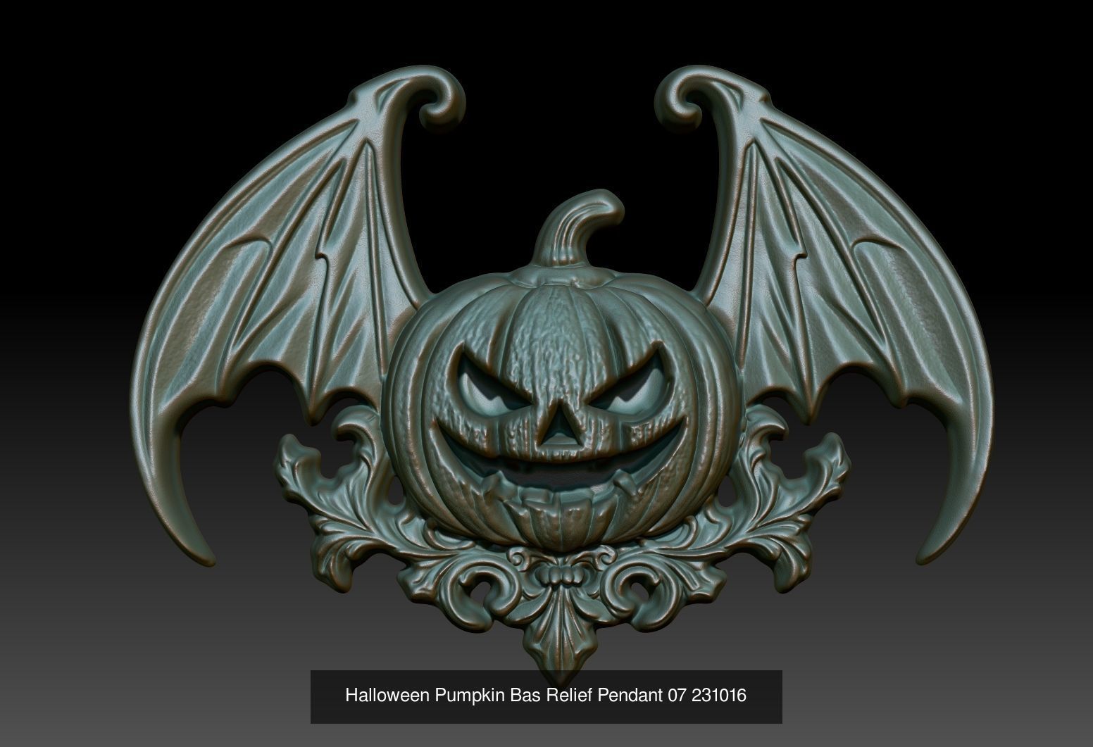 12 Halloween Pumpkin Bas Relief Pendant 231016 3D Model Collection_12