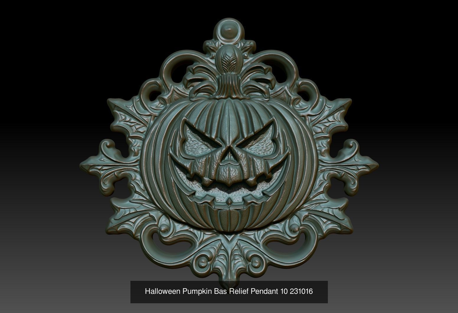 12 Halloween Pumpkin Bas Relief Pendant 231016 3D Model Collection_9