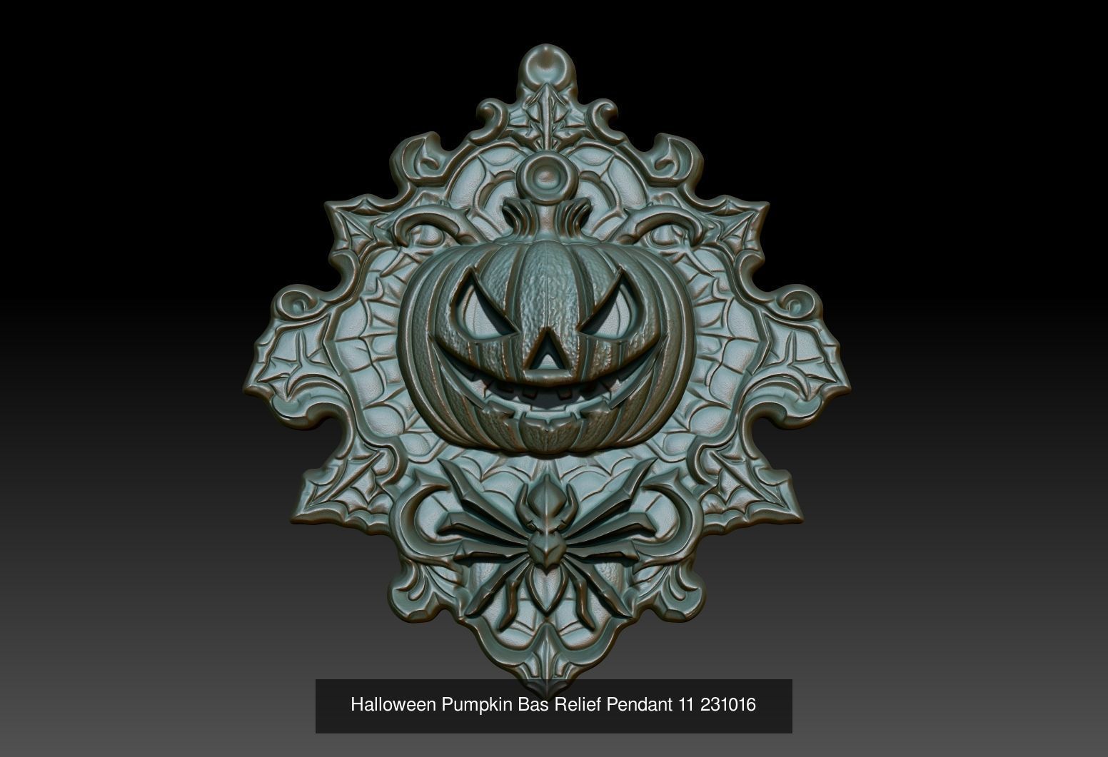 12 Halloween Pumpkin Bas Relief Pendant 231016 3D Model Collection_8