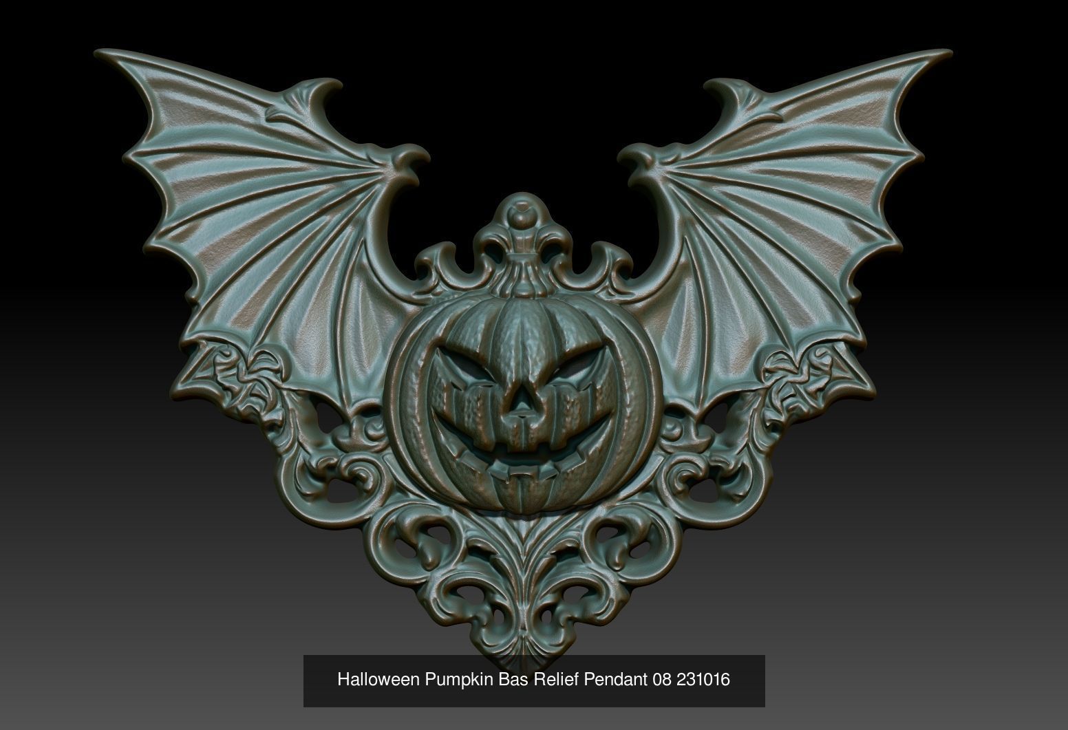 12 Halloween Pumpkin Bas Relief Pendant 231016 3D Model Collection_11