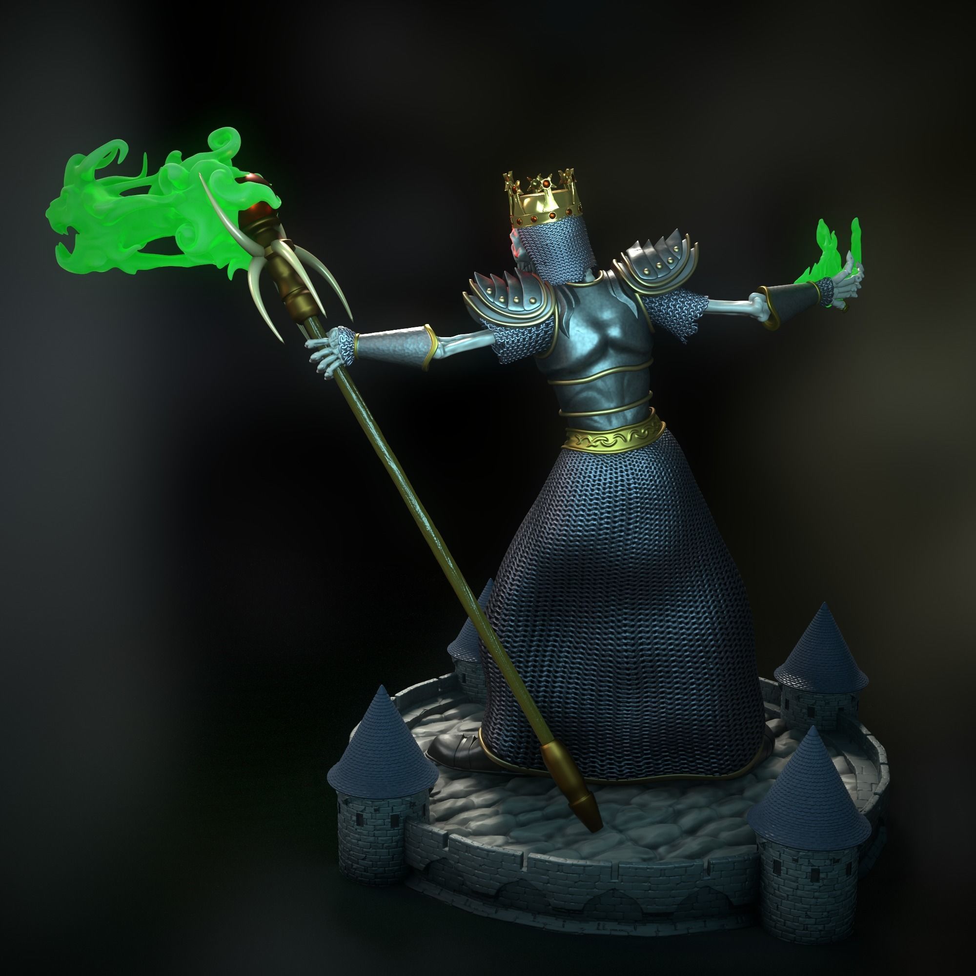 Heroes 3 Power Lich of Necropolis Model for 3D printing 3D print model_4