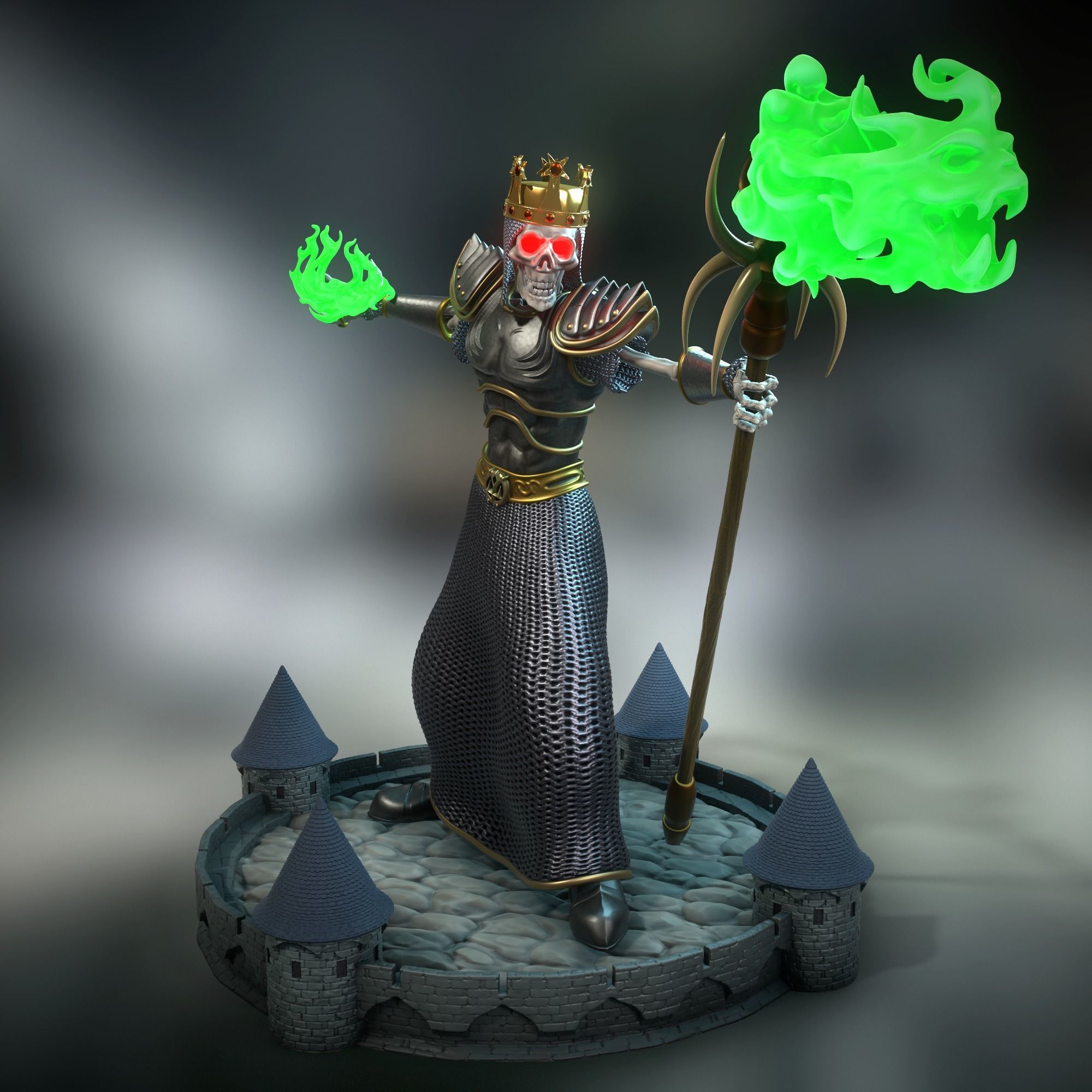 Heroes 3 Power Lich of Necropolis Model for 3D printing 3D print model_1
