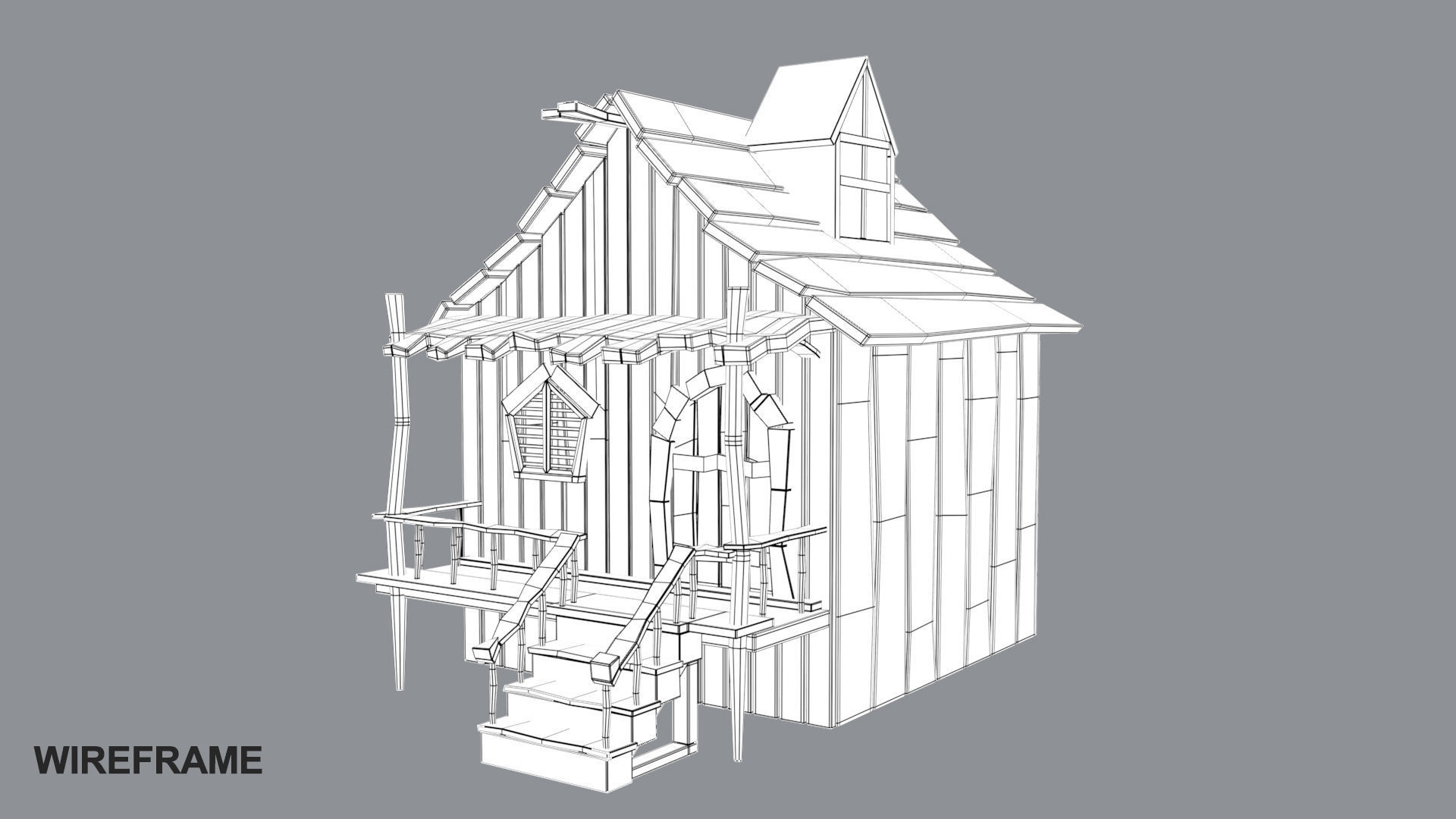 OLD HUT Low-poly 3D model_10