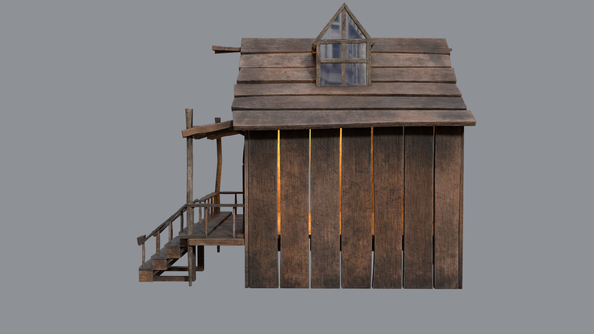 OLD HUT Low-poly 3D model_8