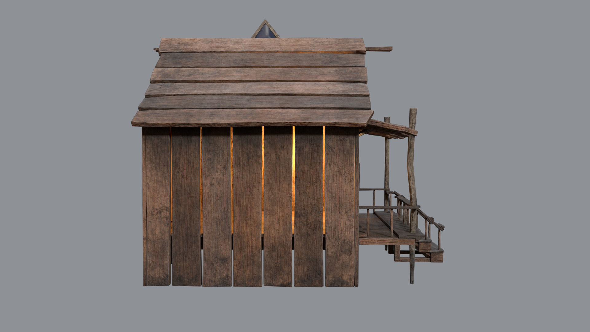 OLD HUT Low-poly 3D model_6