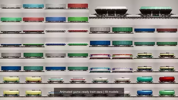 Animated game-ready train cars
