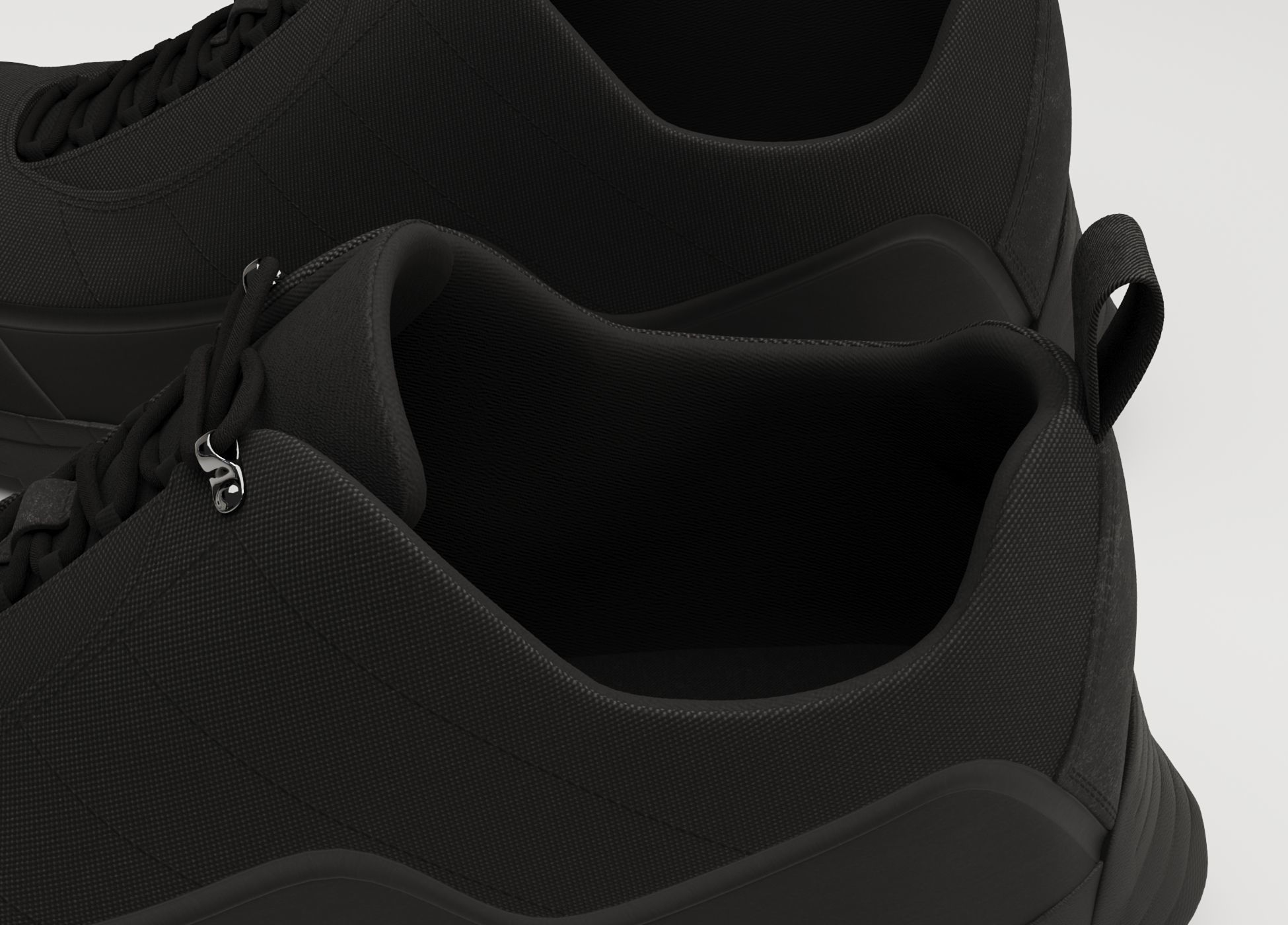 Sneakers Katharina ROA Black Low-poly 3D model_5