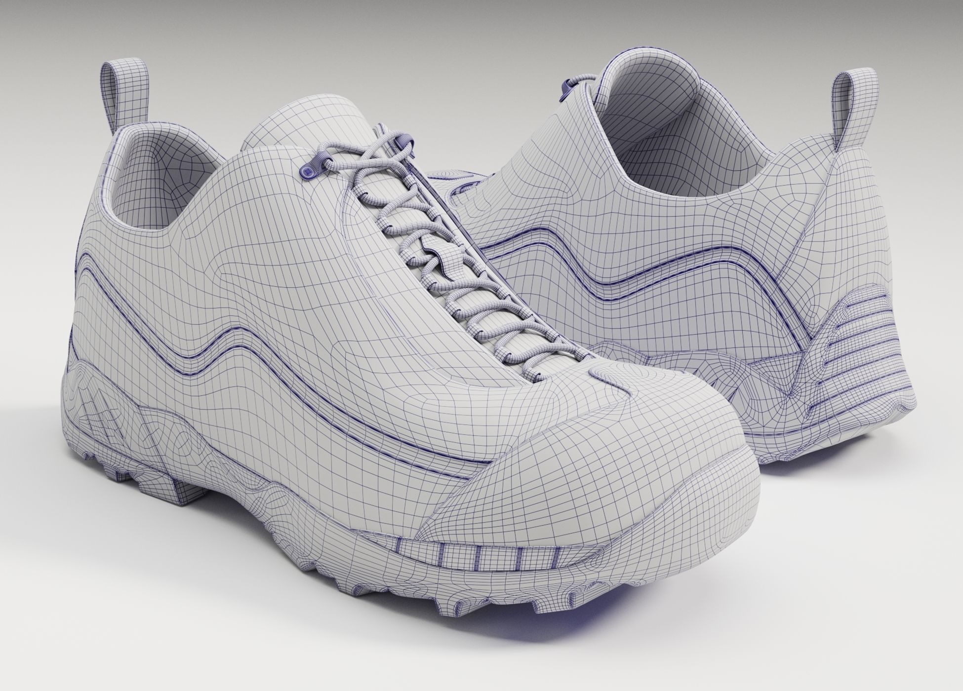 Sneakers Katharina ROA Black Low-poly 3D model_6