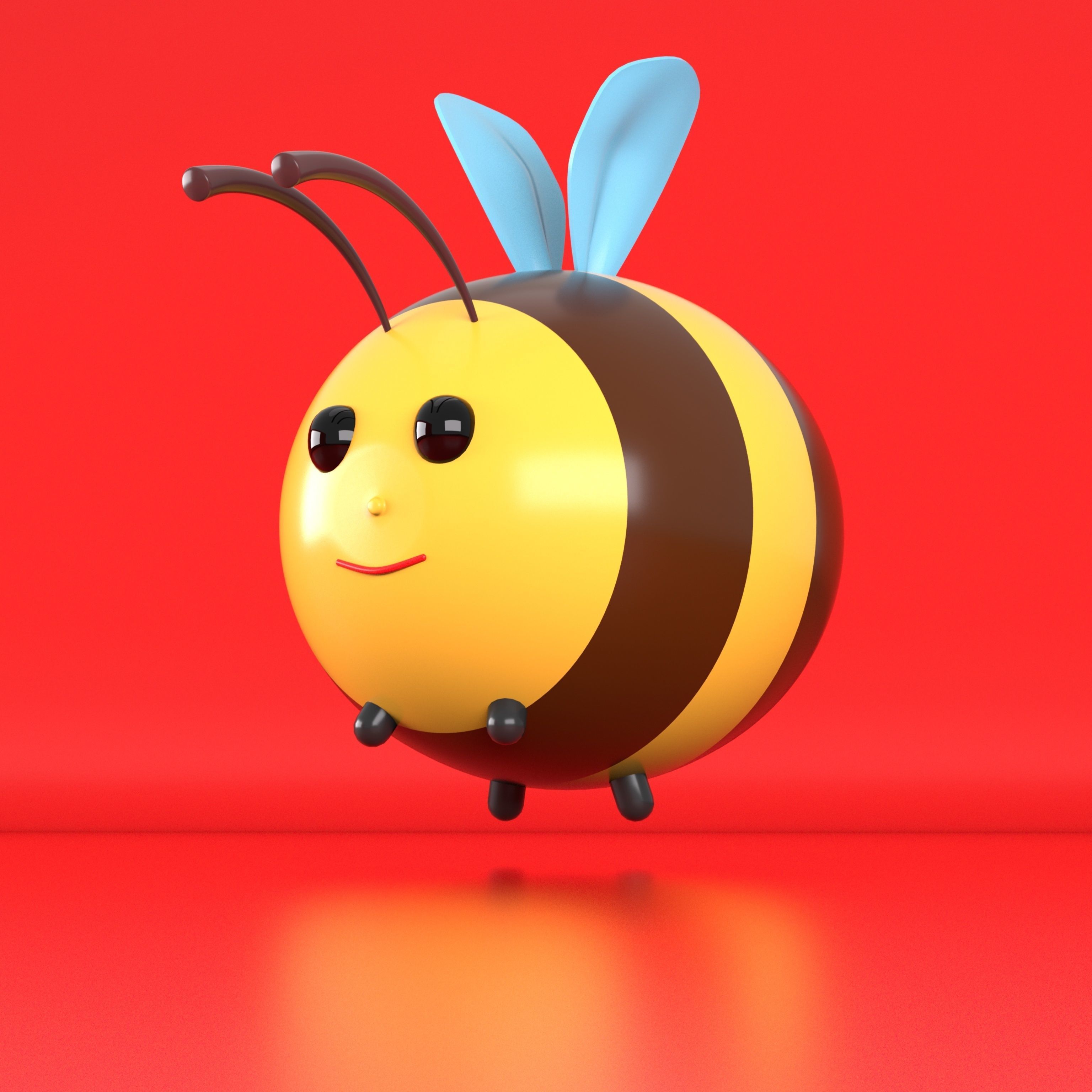 Cute Little Bee 3D model_3