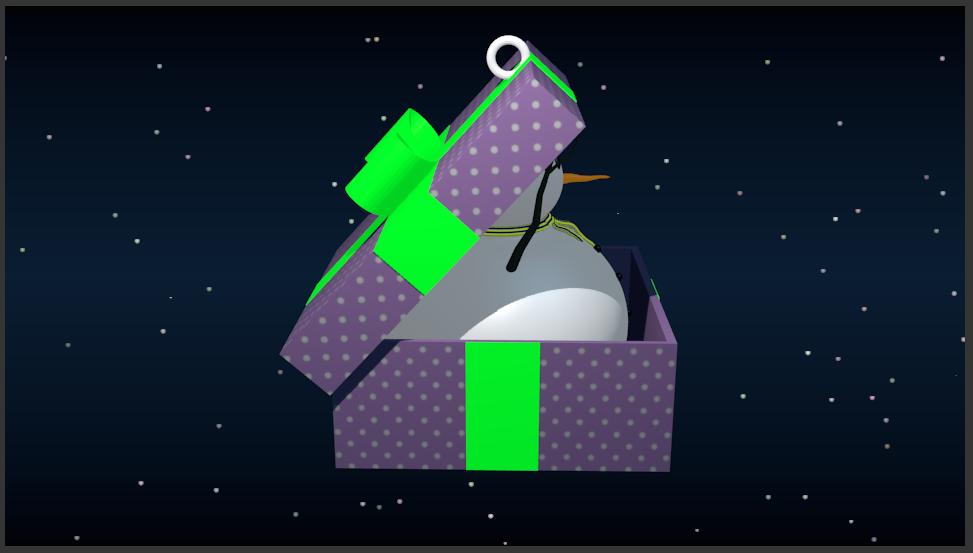 Snowman in gift box 3D print model_3