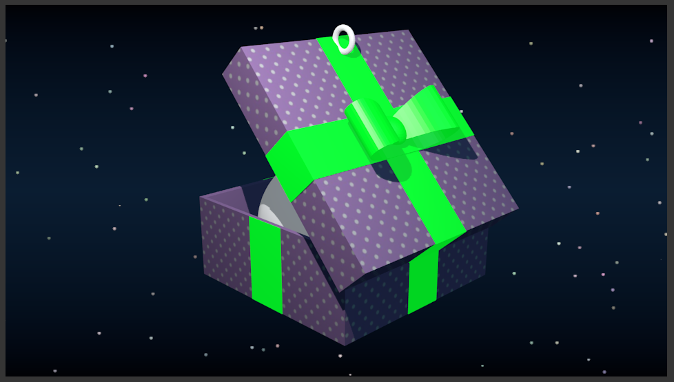 Snowman in gift box 3D print model_5