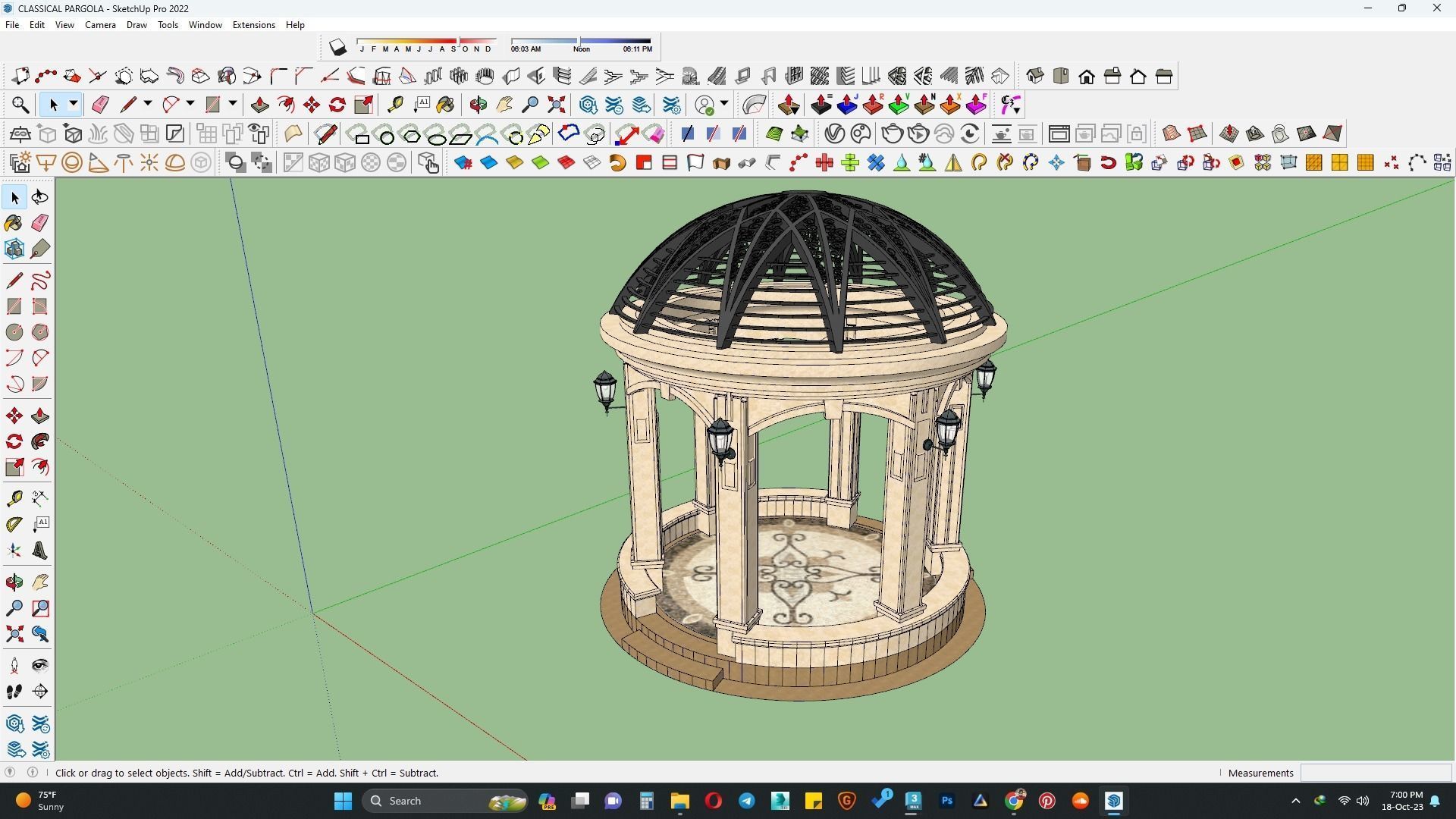 Classical Pargola 3d model 3D model_2
