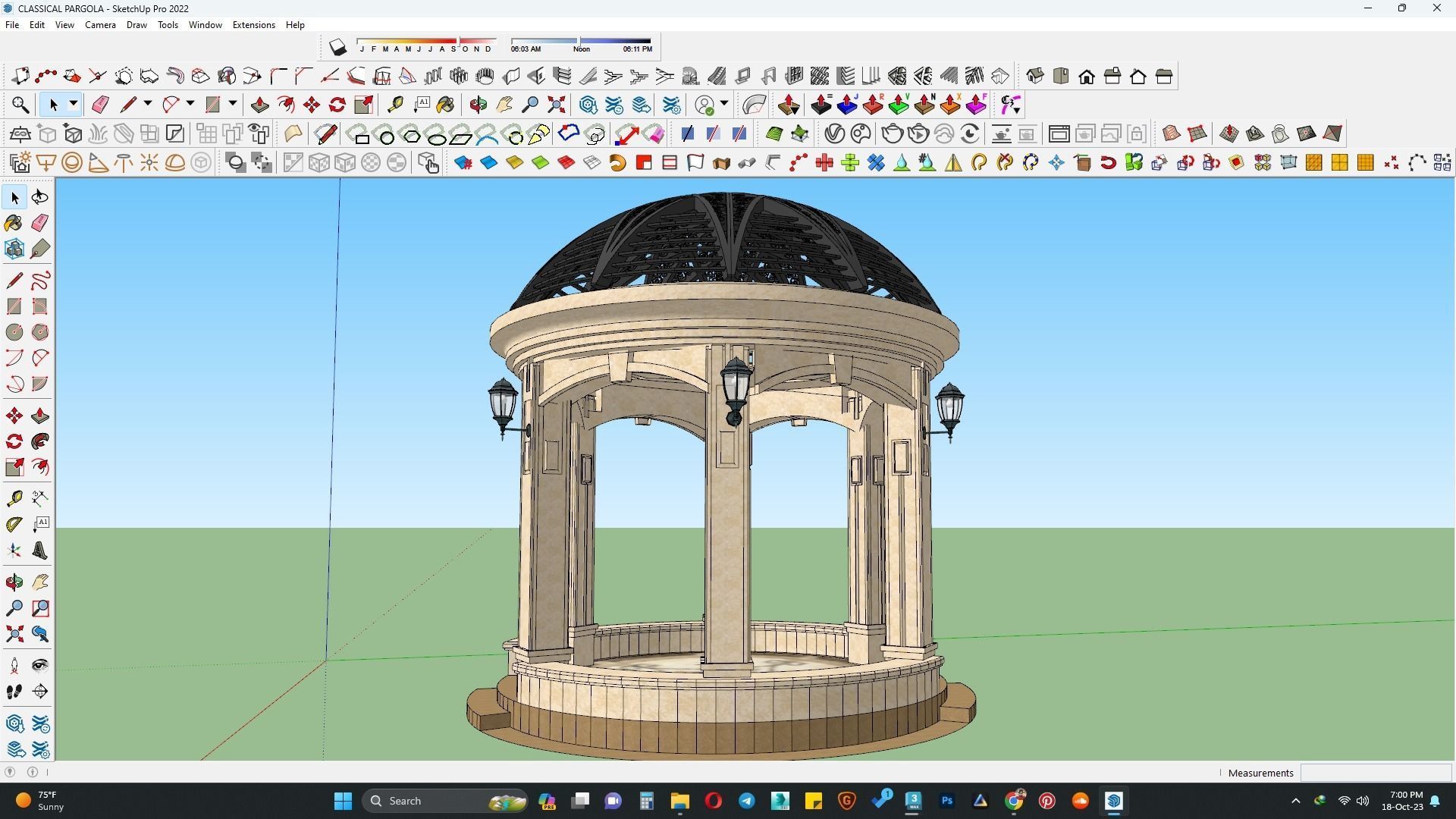 Classical Pargola 3d model 3D model_4