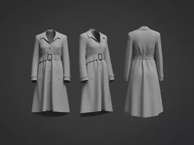 Trench coat 3d Model