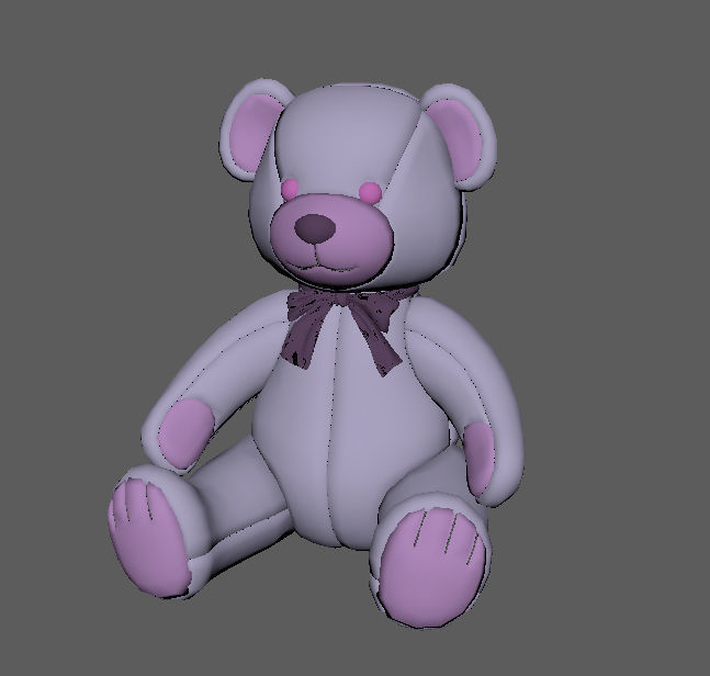 Teddy Bear Low-poly 3D model_2