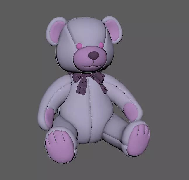 Teddy Bear Low-poly 3D model_0