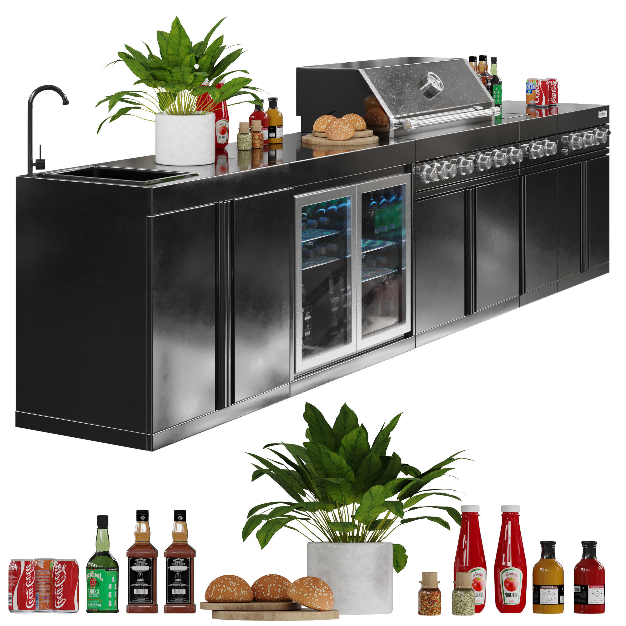 outdoor kitchen 006 3D model_1