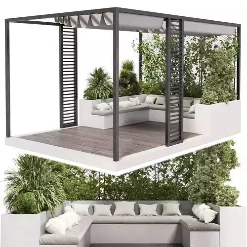 Landscape furniture with pergola and roof garden 27