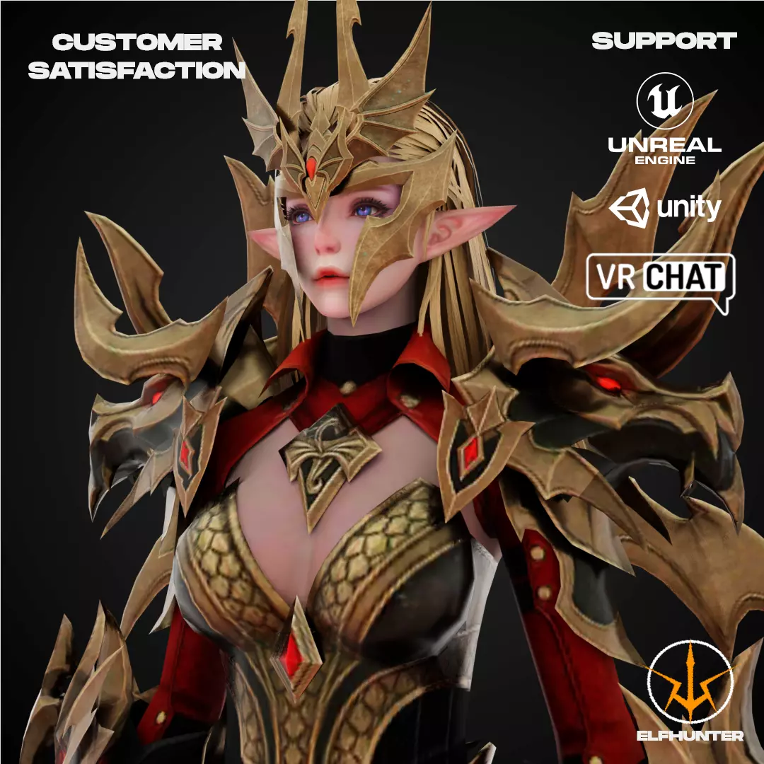 EXCLUSIVE ELF HUNTER EDITION RIGGED CHARACTER ELF DRACONIC Low-poly 3D model_0