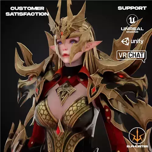 EXCLUSIVE ELF HUNTER EDITION RIGGED CHARACTER ELF DRACONIC Low-poly 3D model