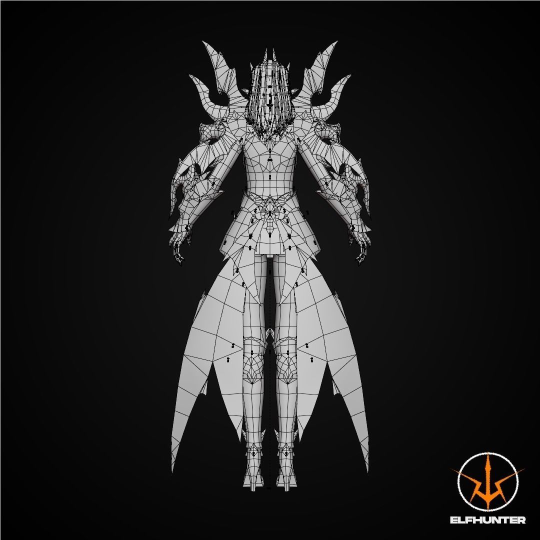 EXCLUSIVE ELF HUNTER EDITION RIGGED CHARACTER ELF DRACONIC Low-poly 3D model_16