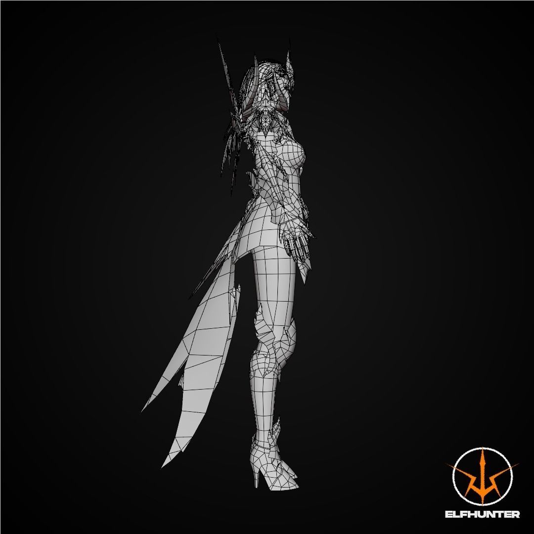EXCLUSIVE ELF HUNTER EDITION RIGGED CHARACTER ELF DRACONIC Low-poly 3D model_11