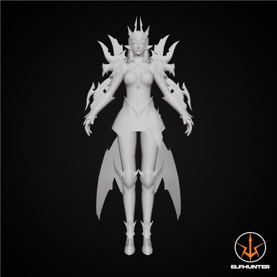 EXCLUSIVE ELF HUNTER EDITION RIGGED CHARACTER ELF DRACONIC Low-poly 3D model_6
