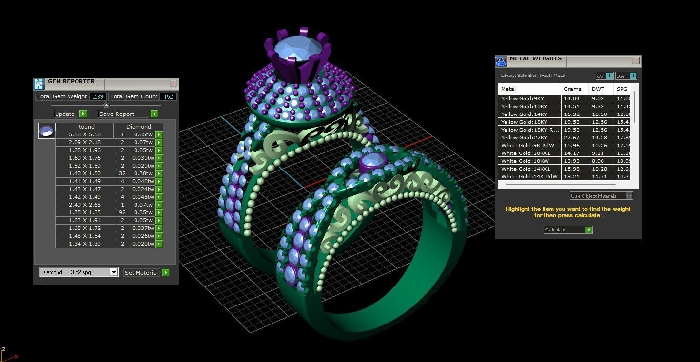 Diamond Ring For Women 3d Print Model 3D print model_7