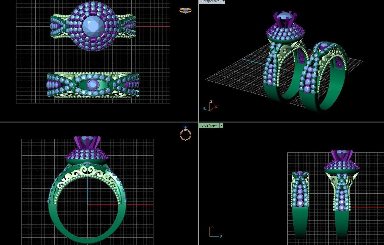 Diamond Ring For Women 3d Print Model 3D print model_6