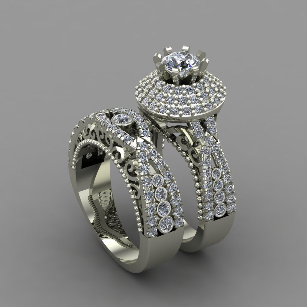 Diamond Ring For Women 3d Print Model 3D print model_3