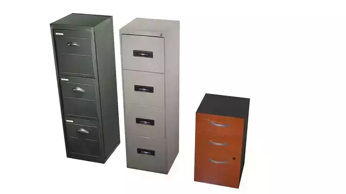 Files Low Poly three metal lockers