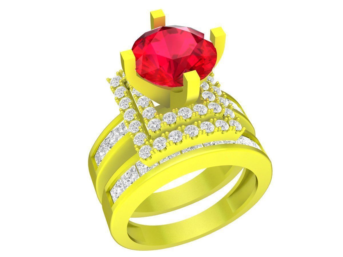 6622 Fashion korean diamond women ring 3D print model_4